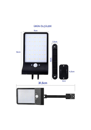 Exeo Güneş Enerjili 48led Kumandalı Harekete Duyarlı Solar Lamba