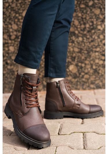 Salvano Poınt 3pr Kahverengi Erkek Biker Bot 000000000101488002 Kahverengi