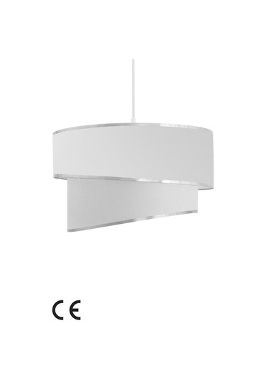 Beyaz Gümüş Julien Üçlü Abajur Ve Avize Seti Beyaz