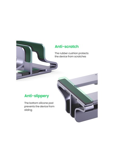 Cbtx Ugreen 60643 Dikey Masaüstü Dizüstü Standı Macbook Air Pro Pc İçin Çift Yuvalı Tablet Tutucu