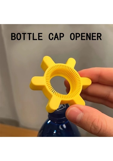 Besthome1 Sarı Manuel Vidalı Kapak Açacağı - Ergonomik Sap, Dayanıklı Dişli Tasarım, Mutfak Aparatı Sarı