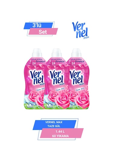 Vernel Max Taze Gül 1.44l 60 Yıkama 3'lü Set set-hnkdtj-5150-6099