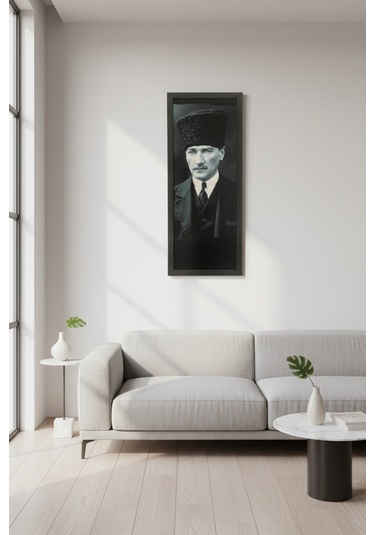 Atatürk Tablosu - 25x60 Cm Dikey Uv Baskılı Mdf Atatürk Poster Tablo