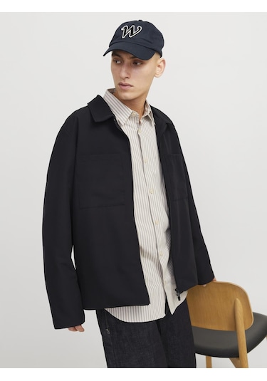 Erkek Gömlek Yaka Ceket - Perfect - 12270677 Black Siyah