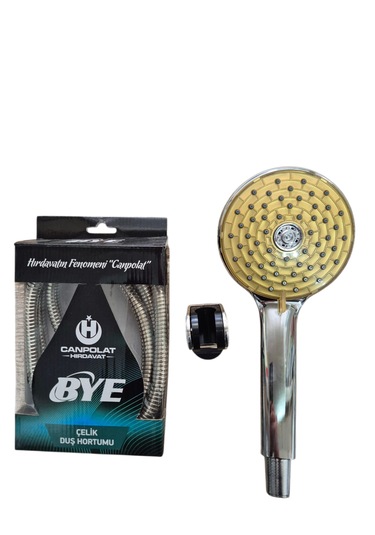 Bye 1.kalite 5 Fonksiyonlu Gold Renk Duş Başlığı Ve Duş Hortumu Seti Krom - Altın