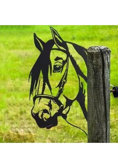 Xindoker Dışarıdaki Bahçe Dekorasyonu İçin Gözükten Metal At Figürü - Bahçe Tırnaklı Zırh Çırakı Ve Ası