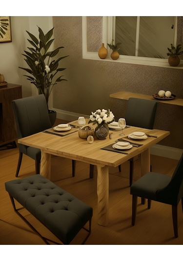 Antrasit Kapı Önü Mutfak Balkon Yemek Masası Ayak Ucu Bench