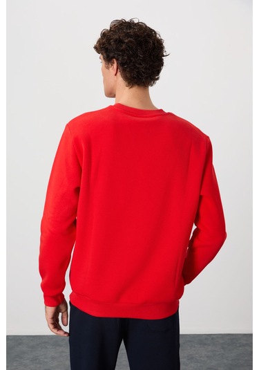 Tommy Life Omar Fiesta Şardonlu Erkek Sweatshirt - 88137 Kırmızı