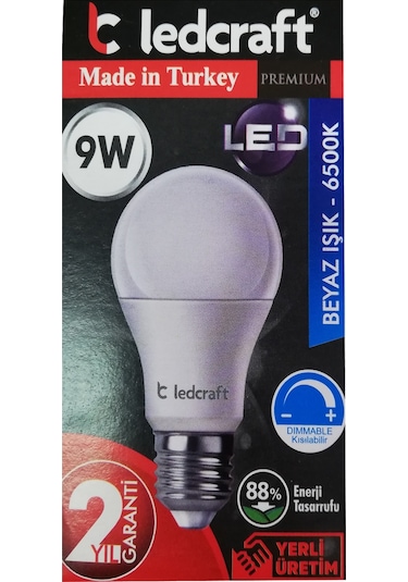 9W Beyaz Led Ampul E27 Normal Duylu