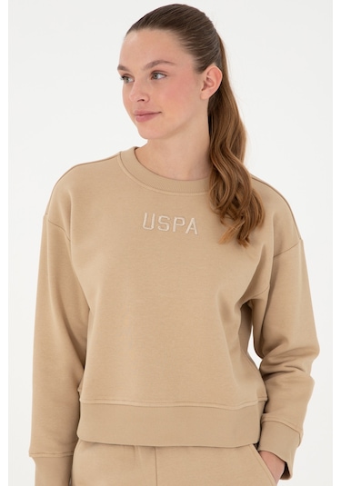 U.S. Polo Assn. Kadın Kum Bisiklet Yaka Sweatshirt 50294751-VR085