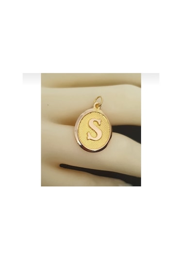 Özden Kuyumcusu 14 Ayar Altın Vintage Oval S Harf Kolye Ucu