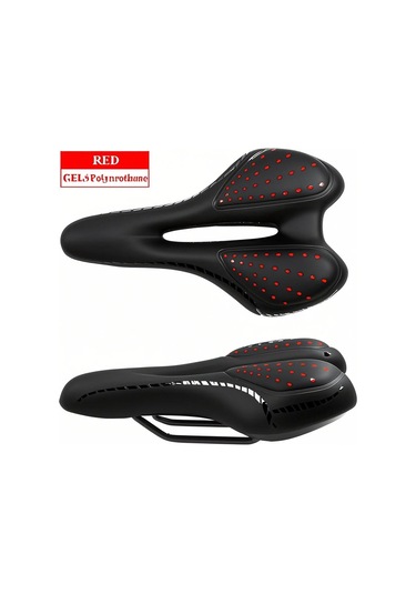 Jeemson Konforlu Jel Dolgulu Bisiklet Sele - 4 Renk Seçeneği 270x160mm Kırmızı