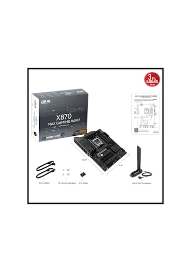 Asus X870 Max Gamıng Wıfı7 Am5 8000mhz M.2 Hdmı Dp Atx Anakart