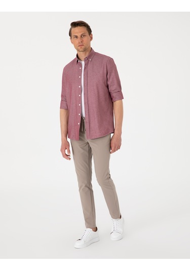 Pierre Cardin Erkek Bordo Gömlek Desenli 50306996-vr014 Bordo