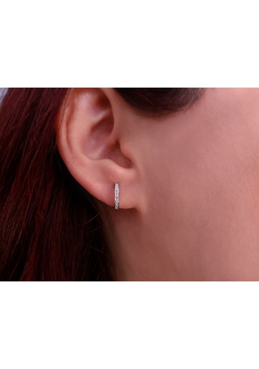 Sirius Pırlanta Taşlı Küçük Halka Küpe  0805E0007