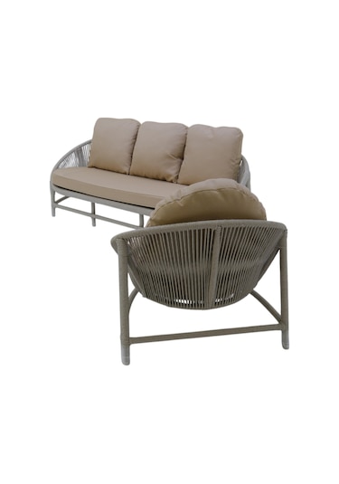 Marise Üçlü Rattan Bahçe Oturma Grubu 3+1+1+sehpalı Bahçe Takımı