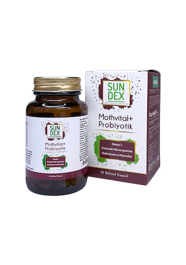 Sundex Mothvital+Probiyotik Omega 3 Takviye Edici Gıda 30 Kapsül