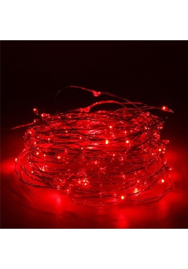 Kırmızı 2 Adet Peri Işık Yeni Yıl Led Noel Işık Su Geçirmez Bakır Tel Dize Işık Düğün Çelenk Parti İçin 1m 2m 3m 5m Perde Işık 1m Kırmızı