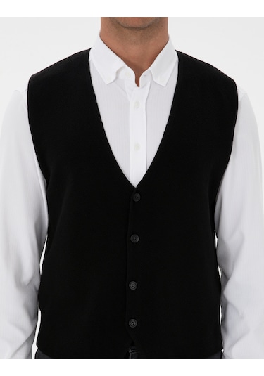 Pierre Cardin Erkek Siyah Yelek Triko 50317313-vr046 Siyah