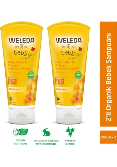 Weleda Baby Calendula Saç ve Vücut Şampuanı 2 x 200 Ml