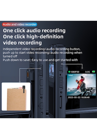 Vkemall H85 1080p Dönebilir Lensli , Gece Görüşlü, Manyetik Klipsli, Uzun Pil Ömrü, Otg Bağlantı Destekli