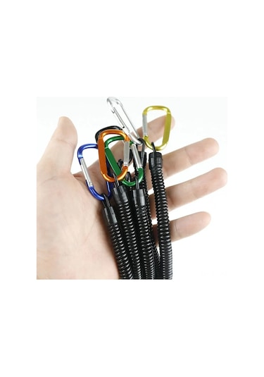 Vkemall 5 Adet Kırmızı Kayıp Engelleme Yaylı Kordon, Multifonksiyonel Montaj Kanca, Balıkçılık Aksesuarı, 16-120 Cm Genişletilebilir