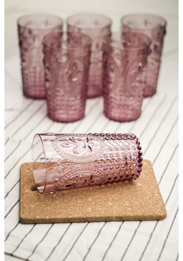 Akrilik Mürdüm Tekli Uzun Bardak & Su Meşrubat Bardağı 750 Ml Büyük Boy & Cam Değildir