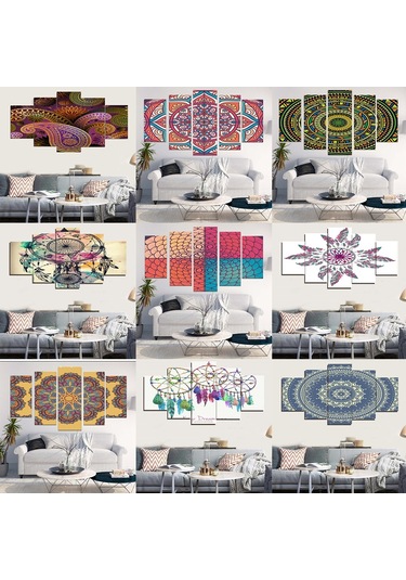 Suntek Magideal 5 Adet Modern Sanat Bohemya Tarzı Pvc Boyama 1 numara