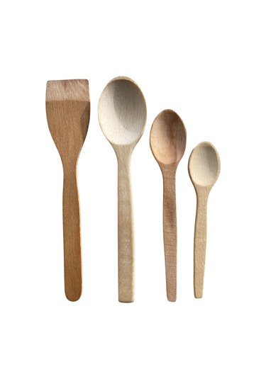 4'lü Ahşap Tahta Kaşık