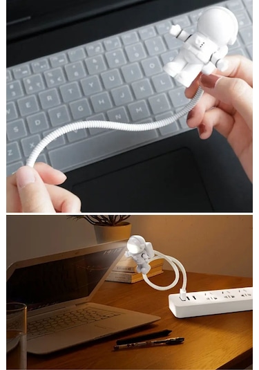 Buffer Usb Astronot Gece Lambası, Masa Lambası, Kitap Okuma Lambası Işığı Renkli