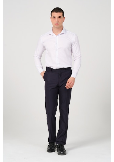 Erkek Regular Fit Kumaş Pantolon Lacivert