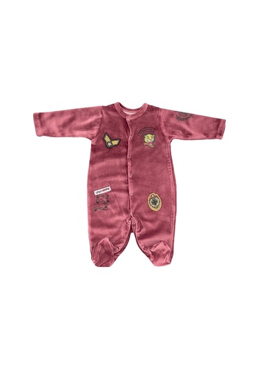 Bebepan Military Kadife Bebek Tulumu 4062 Bordo