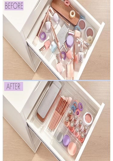 Bayev 3 X Lv 216 18 Parça Ayarlanabilir Çekmece Içi Düzenleyici Set Takı Makyaj Kutusu Kalem Organizeri