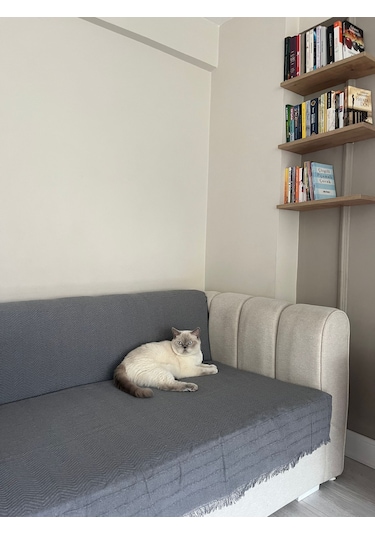 Koltuk Örtüsü Pamuk Balıksırtı Gri Koyu
