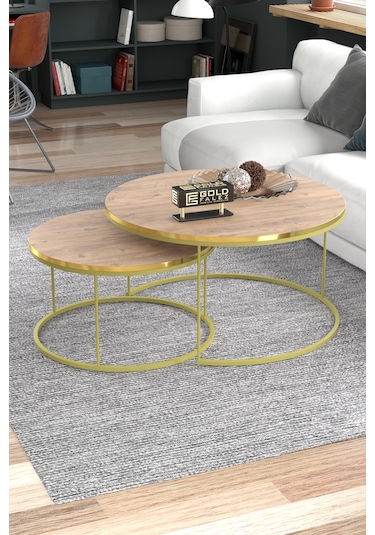 Orta Sehpa Ikili Lüx Specıal Gold Ceviz