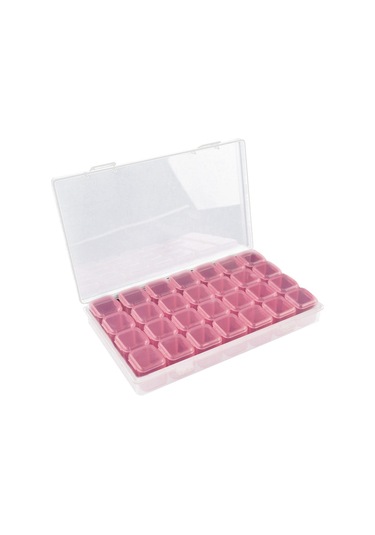 Xindoker 28 Bölmeli Pembe Tırnak Artıklı Açılır Minik Depo Kutusu - Şeffaf Kapağı Ve Dayanıklı Akrilik Malzeme İle Taşınabilir Alet Organizasyon Kutusu Diğer