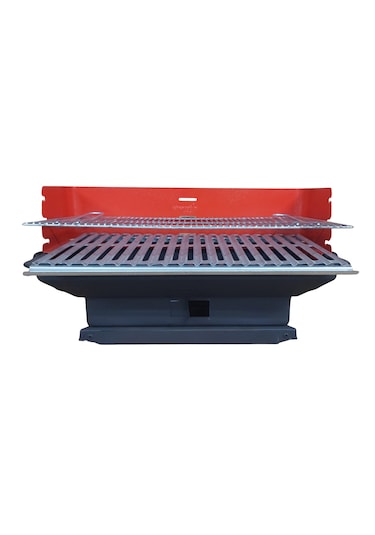 Piknik Mangalı Siperli, Yüksek Ayaklı, Katlanır - 1035 Siyah - Kırmızı