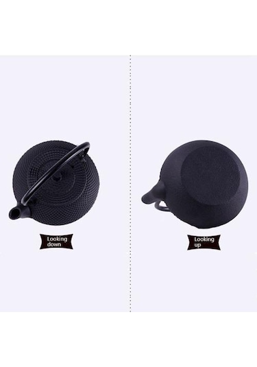 Stil Dökme Demir Kettle Çaydanlık Süzgeci Çay Potu 300ml Siyah Çaydanlıklar Altın