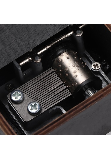 Vkemall Ahşap Mekanik Müzik Kutusu, Pil Gerektirmeyen, Elden Döndürülür, Siyah, Dekoratif Hediyelik, Dayanıklı