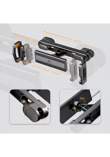 Ven-dens Vd-hd023 360 Dönebilen Premium Araç Koltuk Tablet Tutucu