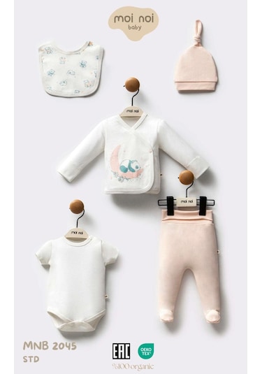 Moi Noi Baby Kız Bebek 5'li Hastane Çıkışı Set Çok Renkli