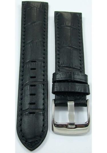 Bizon Deri Saat Kayışı 22Mm Siyah Saat Kordonu Spor Kolçak