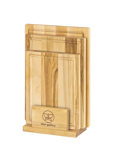 Elan Gallery Kesme Tahtası 3 Adet, Standlı 234251396 Kahverengi