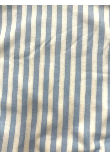 Desenli Penye Diz Altı Büyük Beden Anne Kadın Kapri Mavi Çizgili