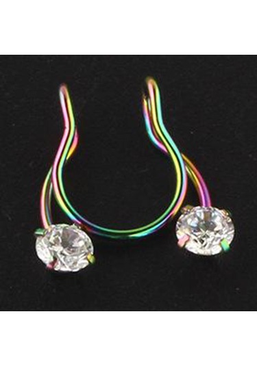 Suntek Paslanmaz Çelik Burun Halkası 8mm Döngü Çember Renkli Çok Renkli