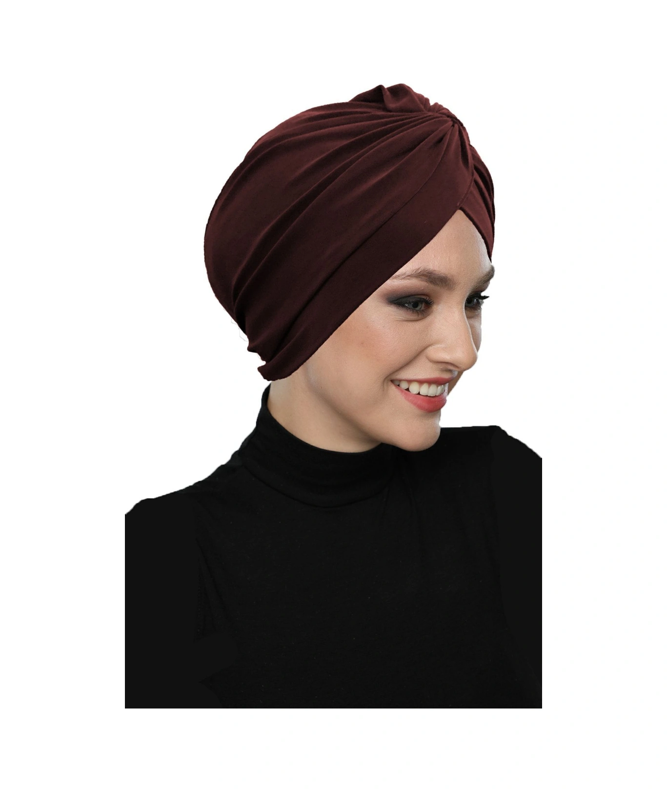 Çapraz Kancalı Kahve Hazır Türban Tesettür Dış Ve Havuz Bonesi Kahve