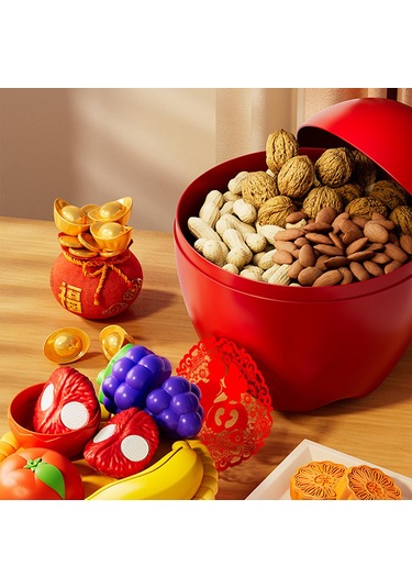 Homyl 3x Küçük Plastik Meyve Kapları Sevgililer Günü Kırmızı