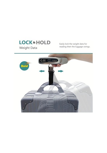 Xuweiwei Paslanmaz Çelik Yüzey Seyahat Bagaj Tartısı Taşınabilir Dijital Asma Çanta Tartı 50kg Kapasite Pil Hariç -