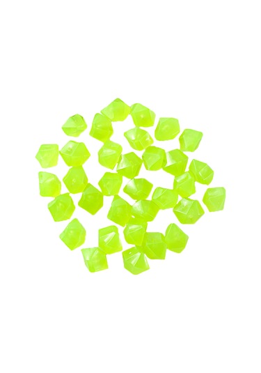 Geeroyoo 100 Adet Sarı Reçine Işıklı Taşlar - Akvaryum Bahçe Dekorasyonu, Gece Parlayan Mini Peyzaj Aksesuarı