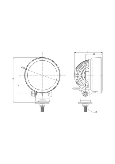 Frıstom 12v-24v Çalışma Lambası 6-ledli 22w 5700k 2500 Lumen 114 90 Mm